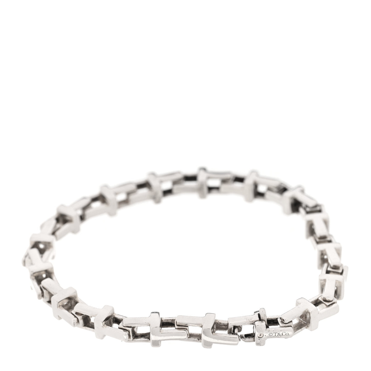 Tiffany Sterling Silver T Link Chain Bracelet 2 of 4