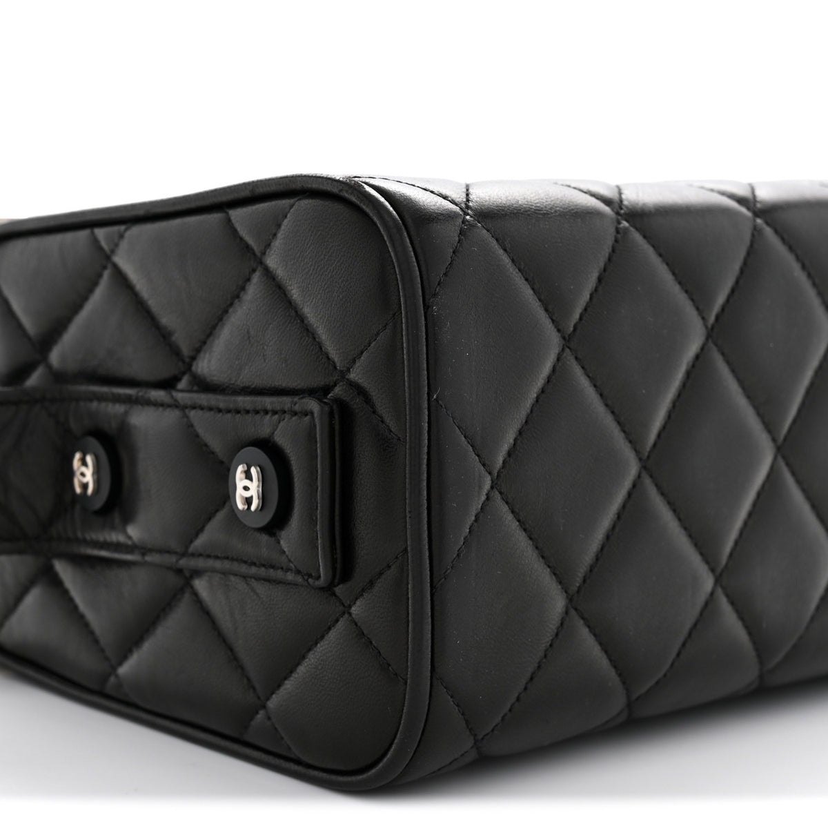 Lambskin Quilted Box Bag Black