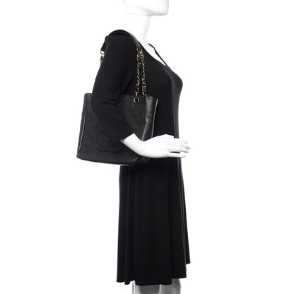 Chanel Caviar Quilted Petit Shopping Tote PST Black 2 of 11