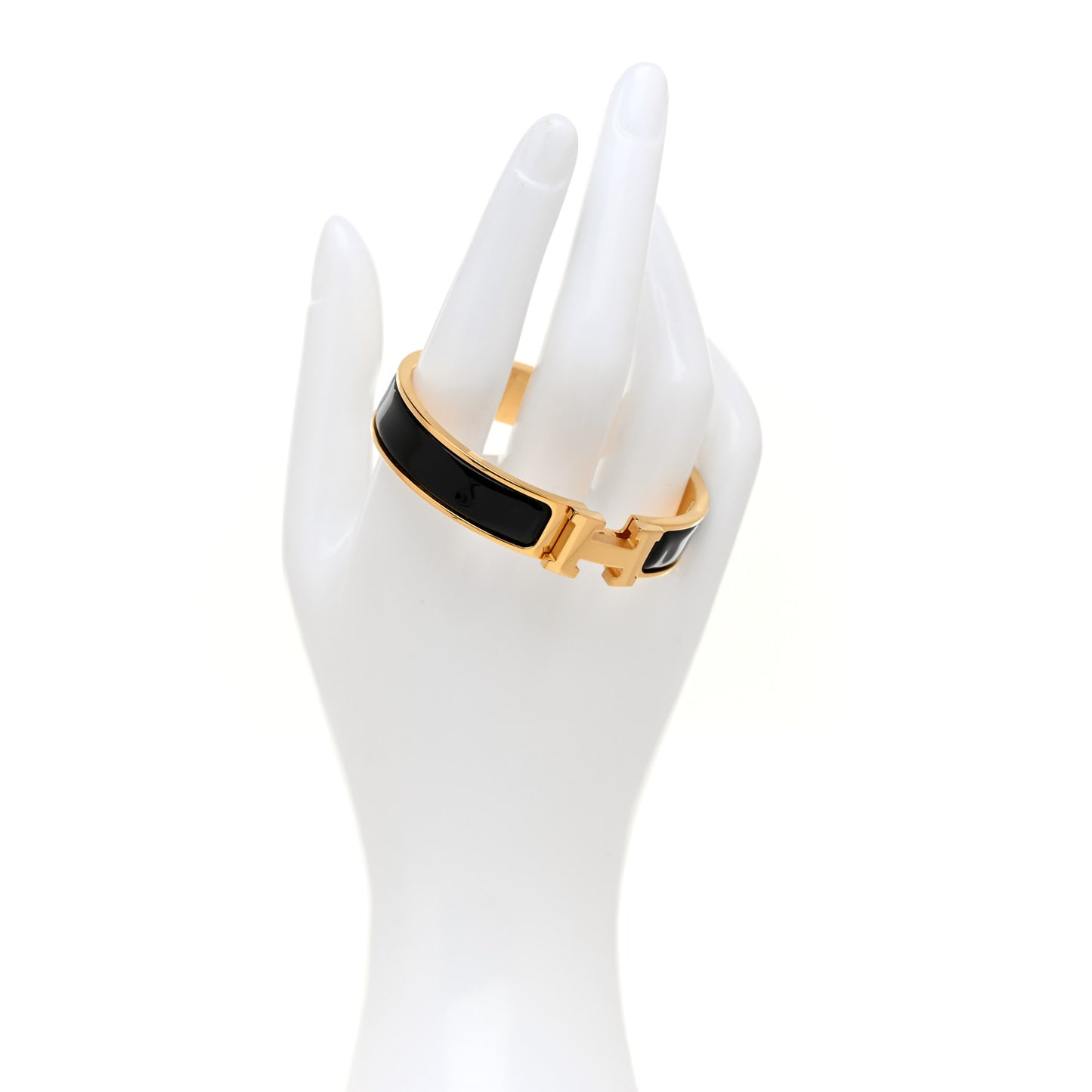 Enamel Narrow Clic Clac H Bracelet GM Black
