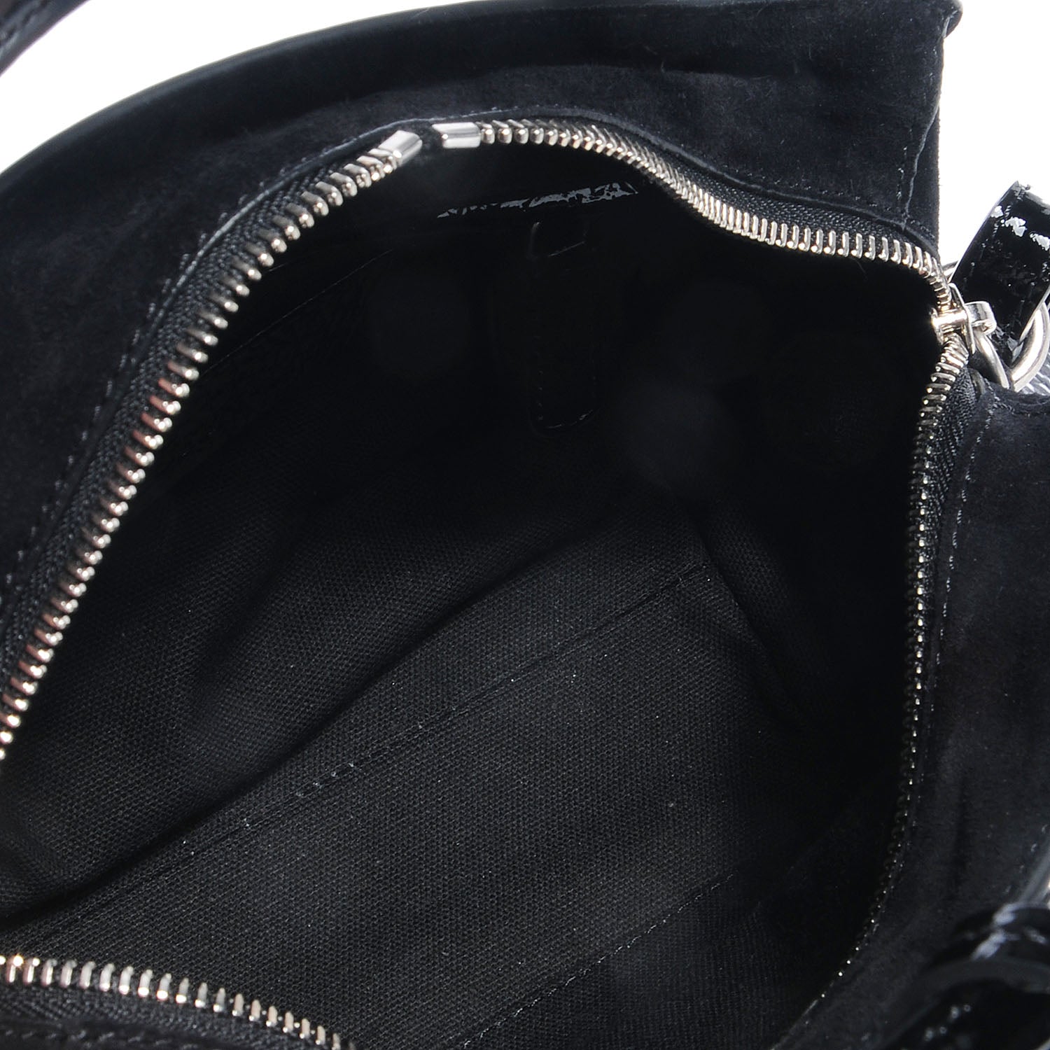 Alexander McQueen Grainy Patent Suede Mini Eyelet Padlock Black 6 of 8