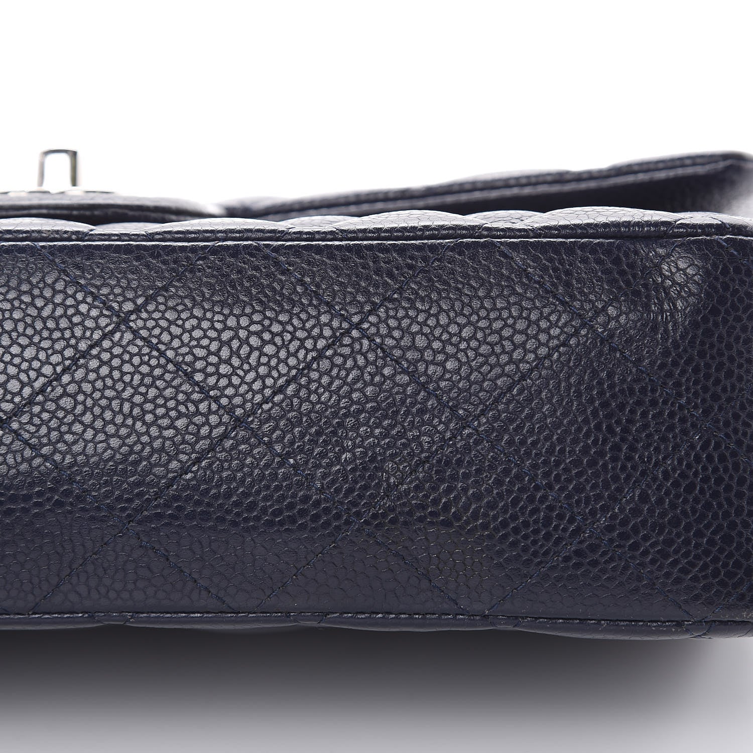 Chanel Caviar Quilted Medium Double Flap Dark Blue 10 of 18