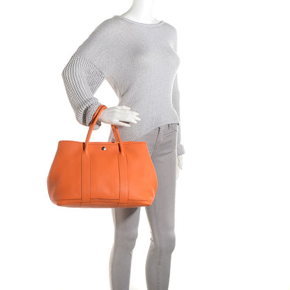 Hermes Veau Negonda Garden Party Tote MM 36 Orange 2 of 14