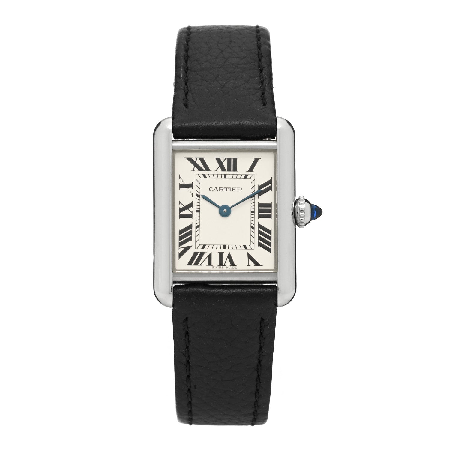 Cartier Stainless Steel Calfskin 22mm Must de Cartier Tank Quartz Watch 1 of 5