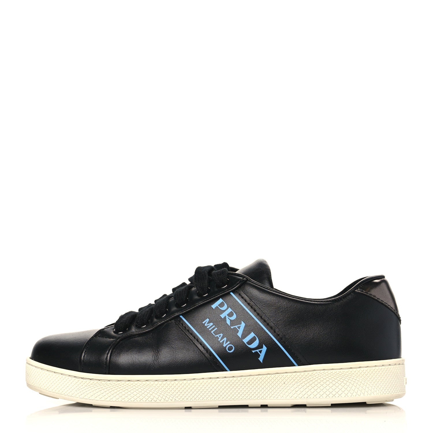 Prada Calfskin Low Top Sneakers 36 Black Blue 2 of 7
