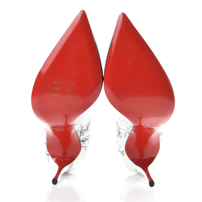 Christian Louboutin Patent Degraloubi Printed Pigalle Follies 100 Pumps 37.5 Black 5 of 9