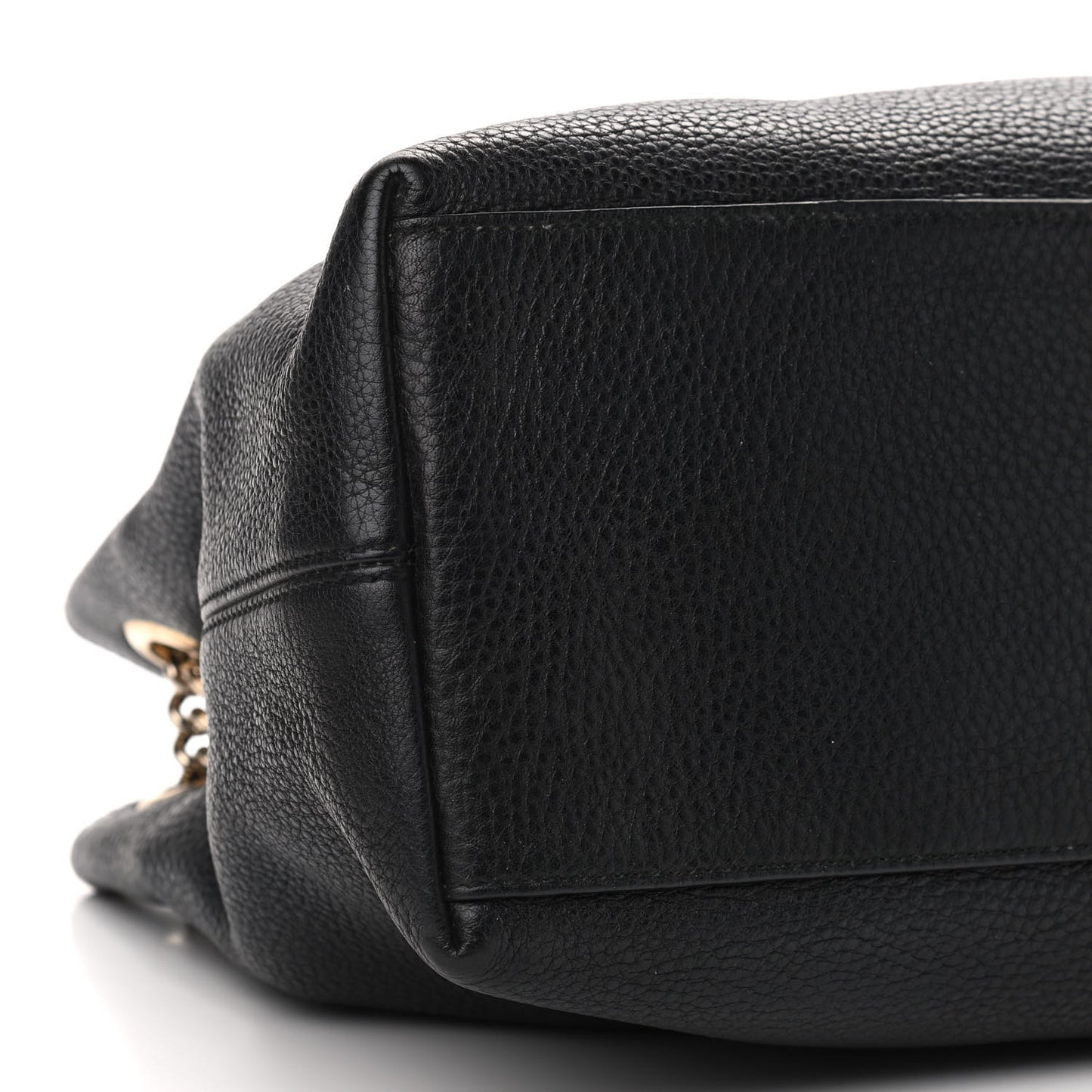 Pebbled Calfskin Medium Soho Chain Shoulder Bag Black