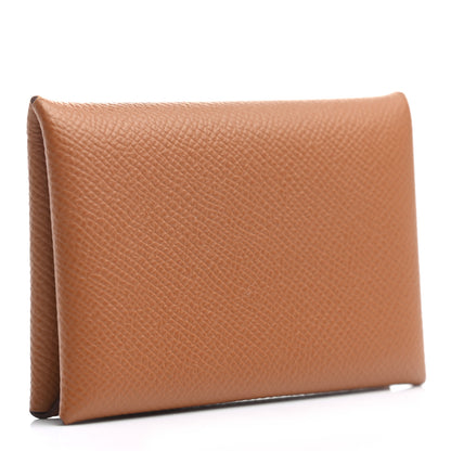 Hermes Epsom Calvi Card Case Gold 3 of 7