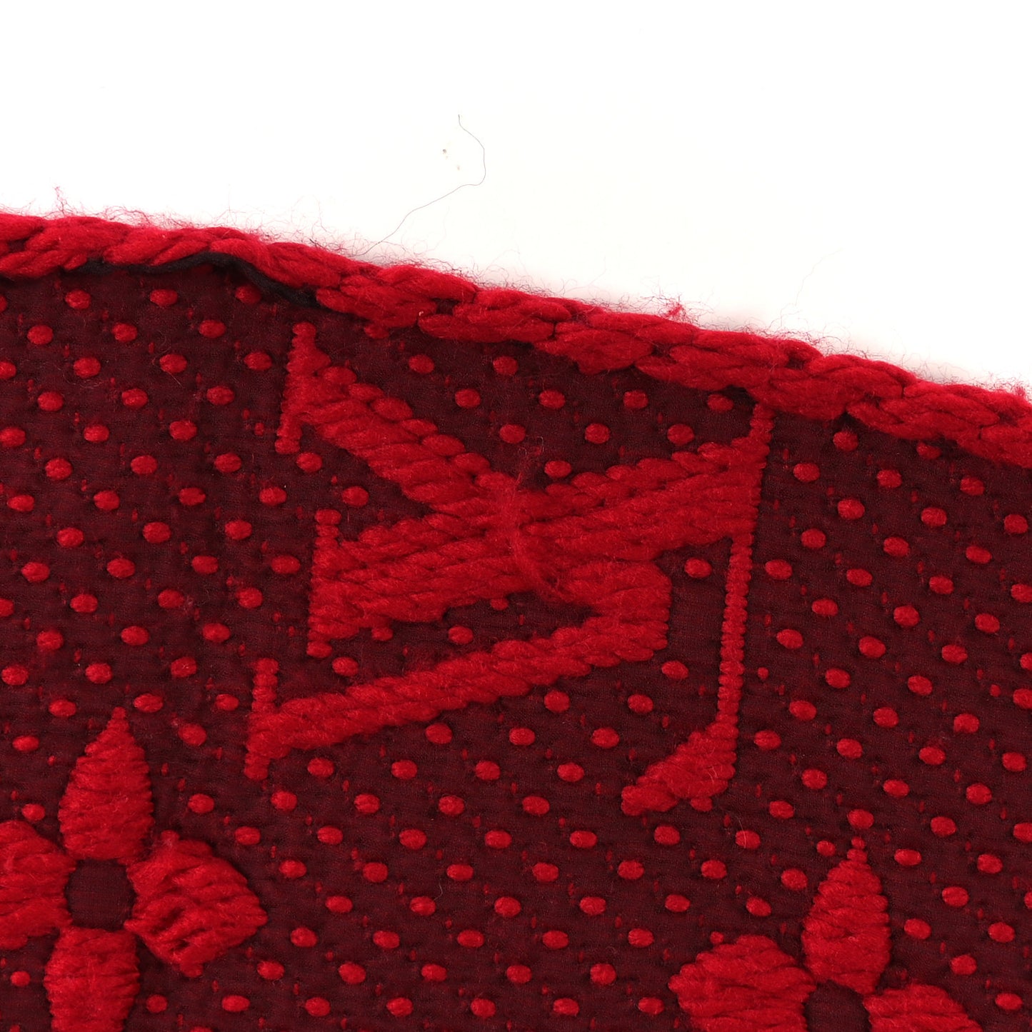 Wool Silk Logomania Scarf Rubis