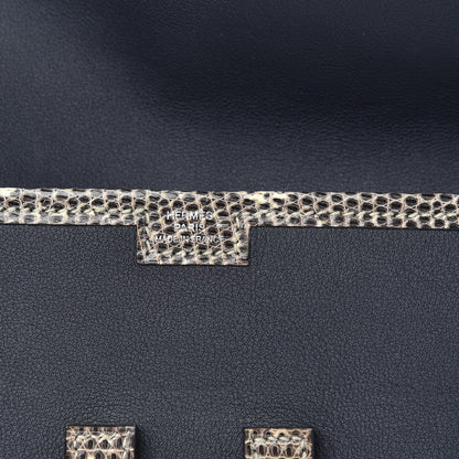 Hermes Swift Lizard Jige Elan Touch 29 Clutch Bleu Nuit Ombre 6 of 10