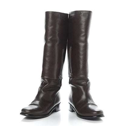 Chanel Calfskin High Boots 38 Dark Brown 6 of 15