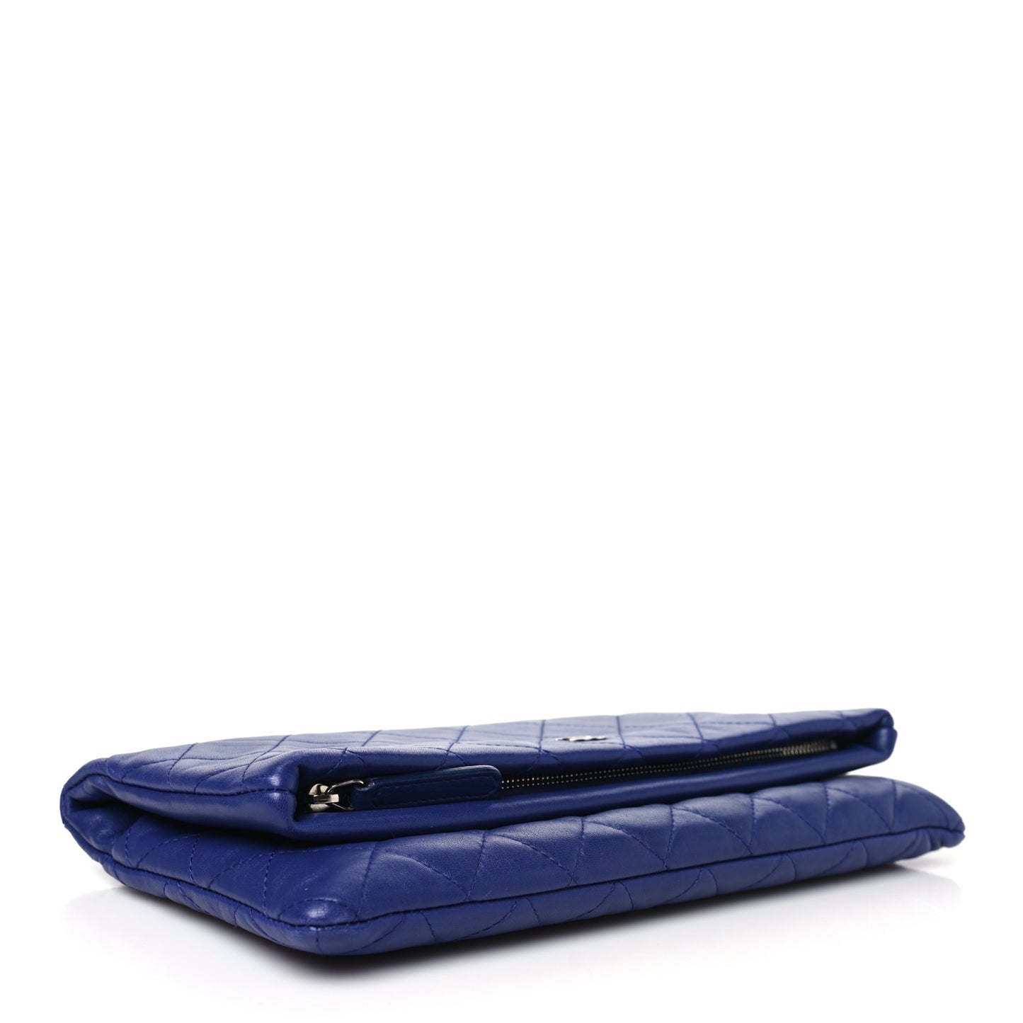 Lambskin Quilted CC Beauty Clutch Blue