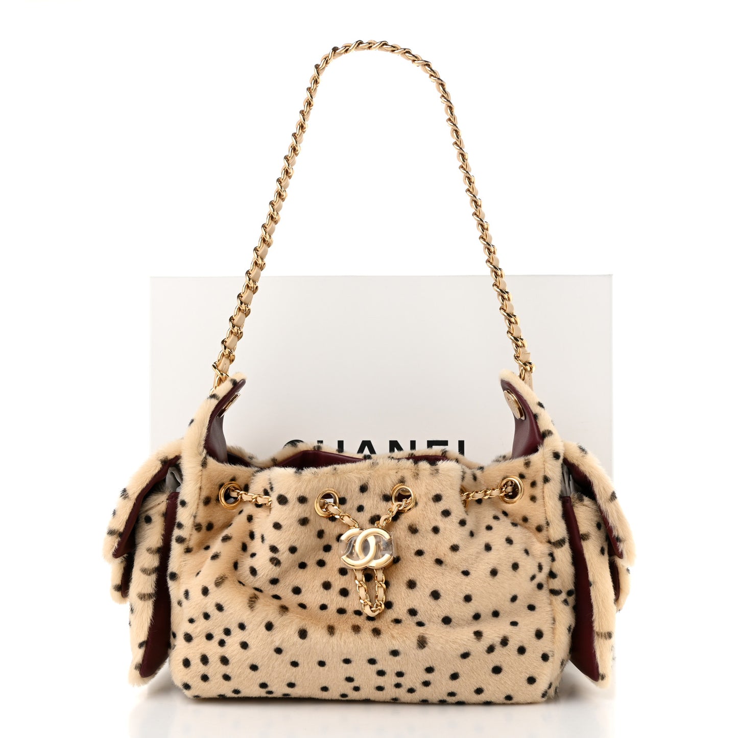 Pony Hair Mini Chanel 25 Handbag Beige Black