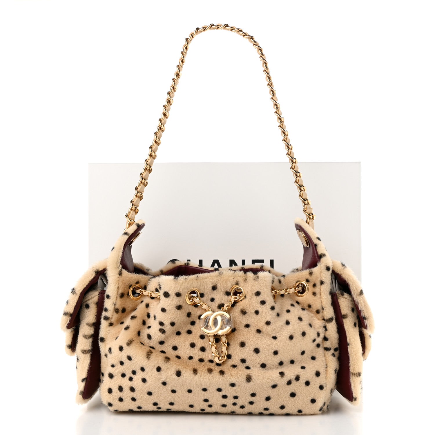 Chanel Pony Hair Mini Chanel 25 Handbag Beige Black 10 of 10