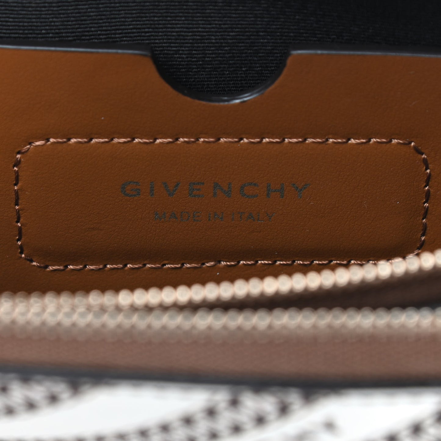 Canvas Logo Striped Crossbody Bag Beige