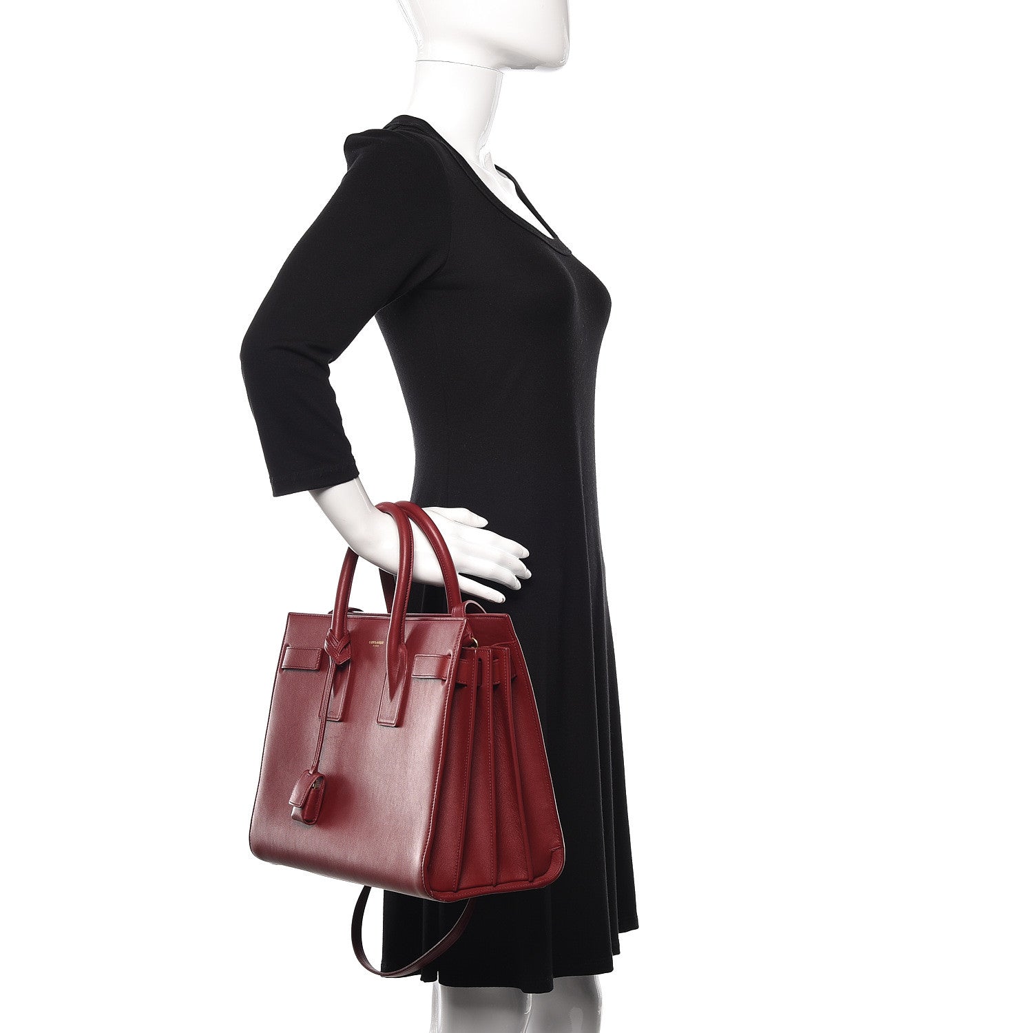 Saint Laurent Calfskin Small Sac De Jour Oxblood 2 of 12