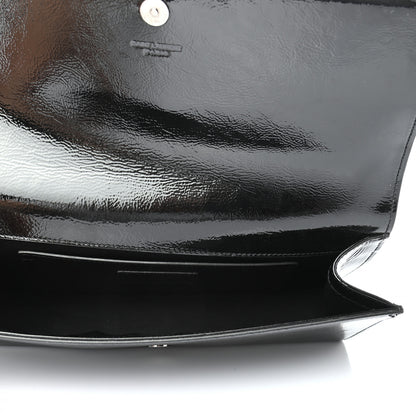 Saint Laurent Textured Patent Classic Monogram Clutch Black 4 of 5