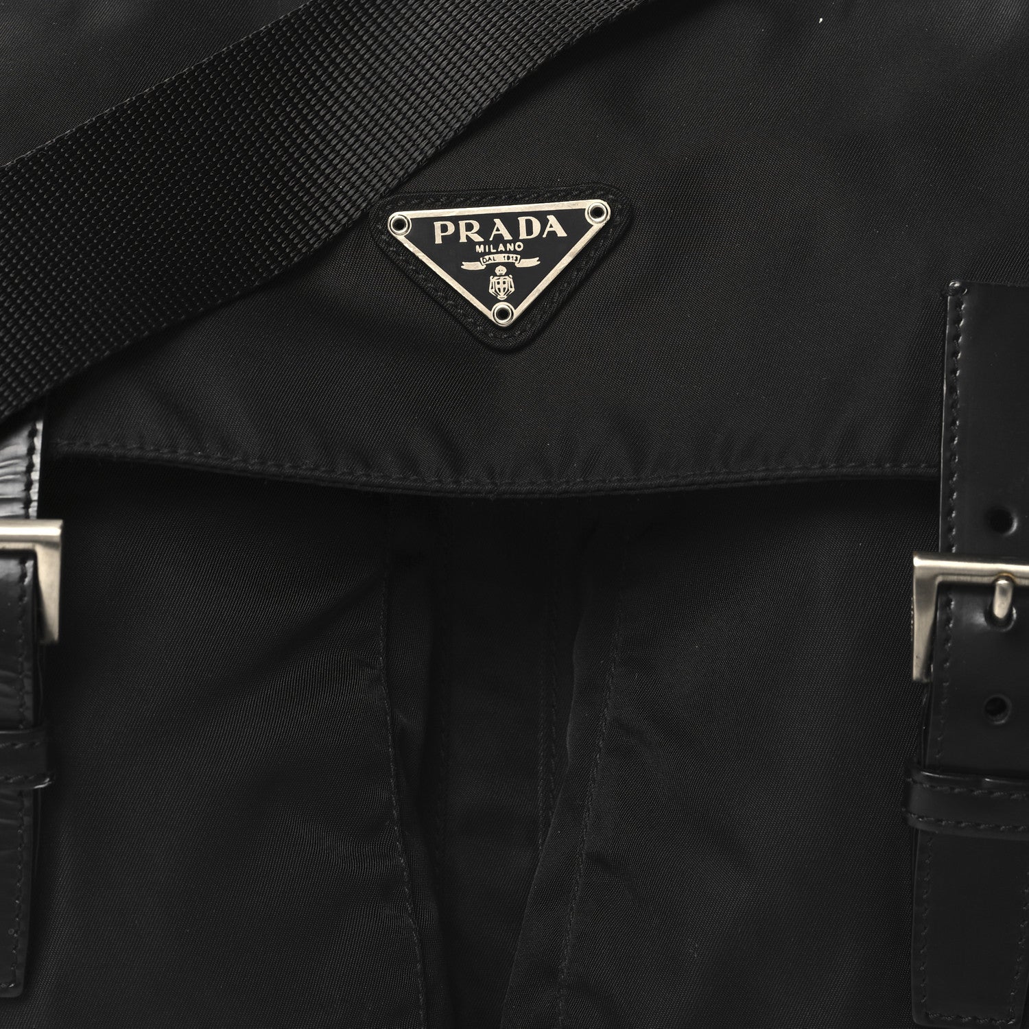 Prada Tessuto Nylon Saffiano Vela Messenger Bag Black 7 of 13