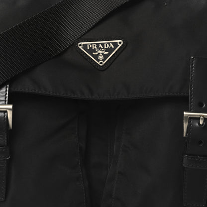 Prada Tessuto Nylon Saffiano Vela Messenger Bag Black 7 of 13