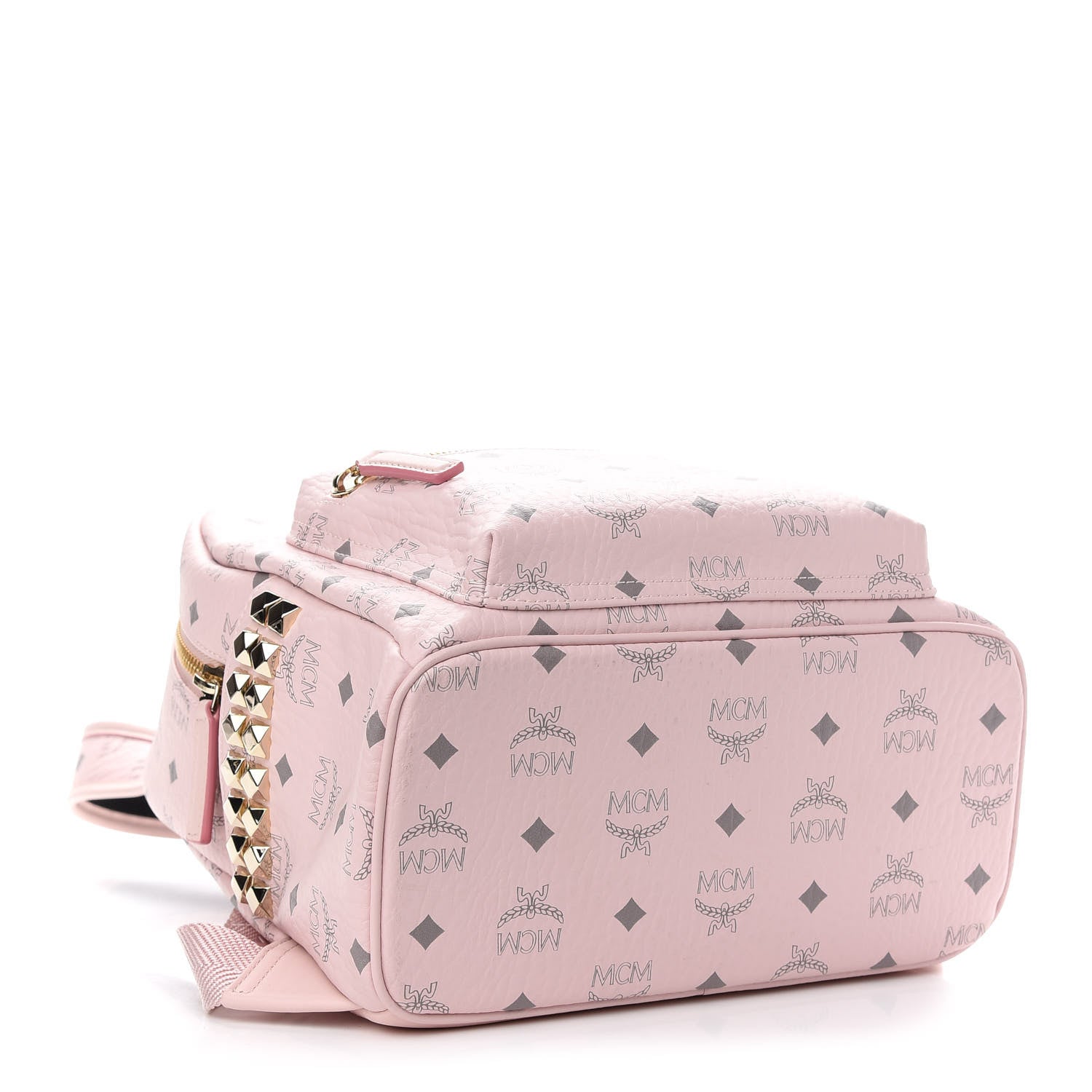 MCM Visetos Small Side Stud Stark Backpack Light Pink 3 of 8