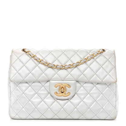 Chanel Metallic Lambskin Quilted Maxi Single Flap Silver 1 of 11