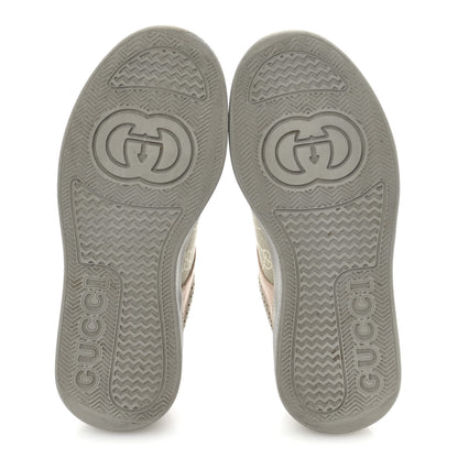 Gucci Calfskin GG Supreme Monogram Perforated Womens Platform 55mm Sneakers 38 Apricot Pink Beige Grey 6 of 8