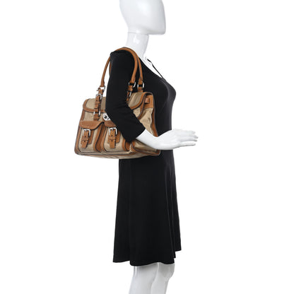 Prada Tessuto Nylon Foldover Pushlock Flap Satchel Cammello 2 of 10