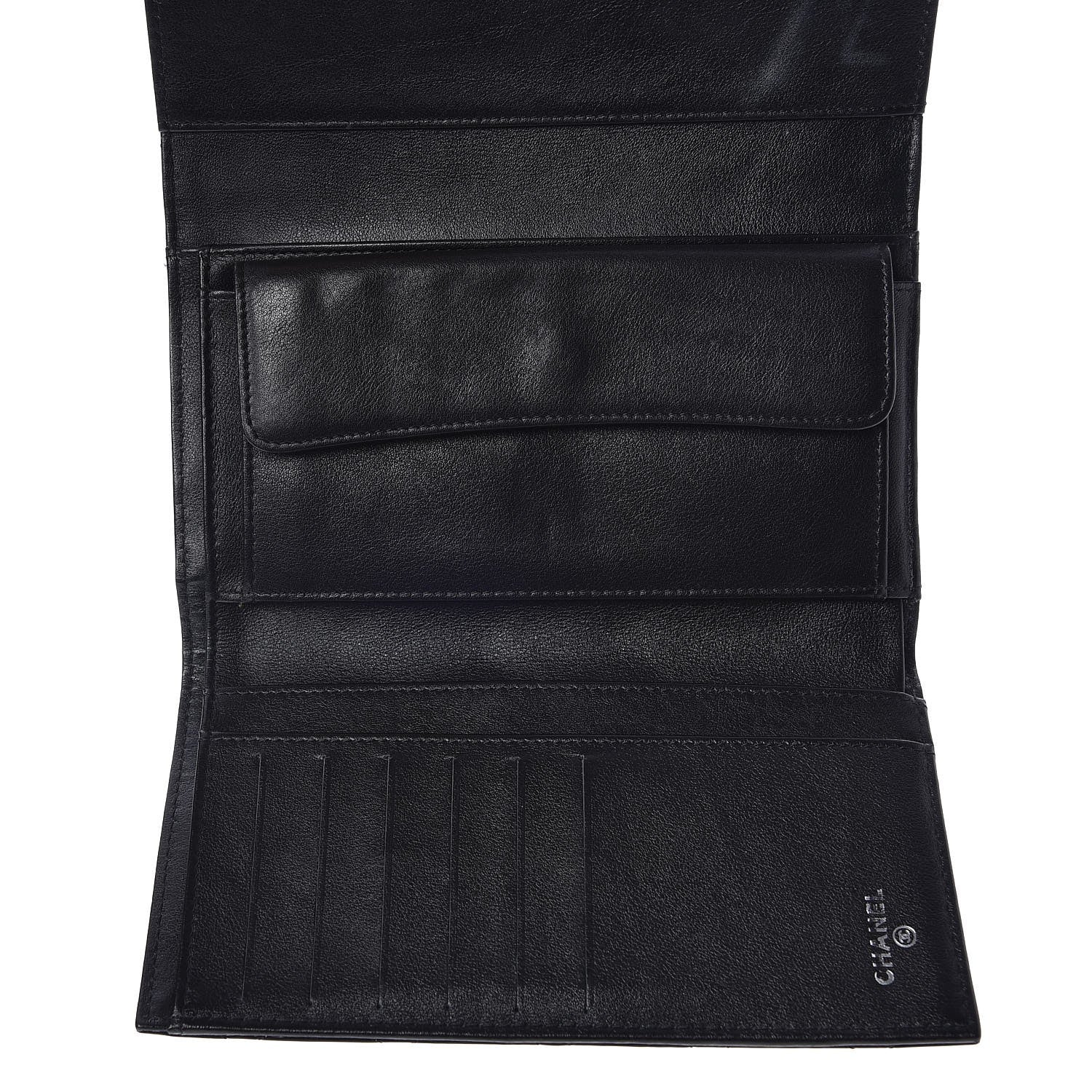 Chanel Patent Calfskin Quilted Large Flap Wallet Black 5 of 9