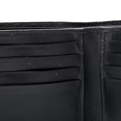 Prada Calfskin Crocodile Embossed Billfold Wallet Black 5 of 6