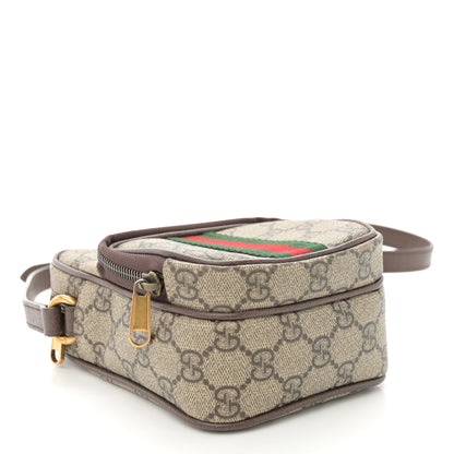 Gucci GG Supreme Monogram Web Mini Ophidia Double Zip Messenger Bag Beige New Acero 4 of 11