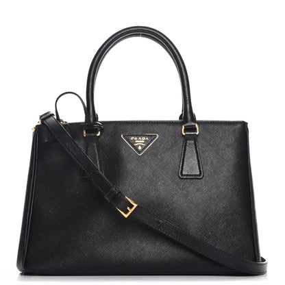 Prada Saffiano Small Galleria Double Zip Tote Black 1 of 9