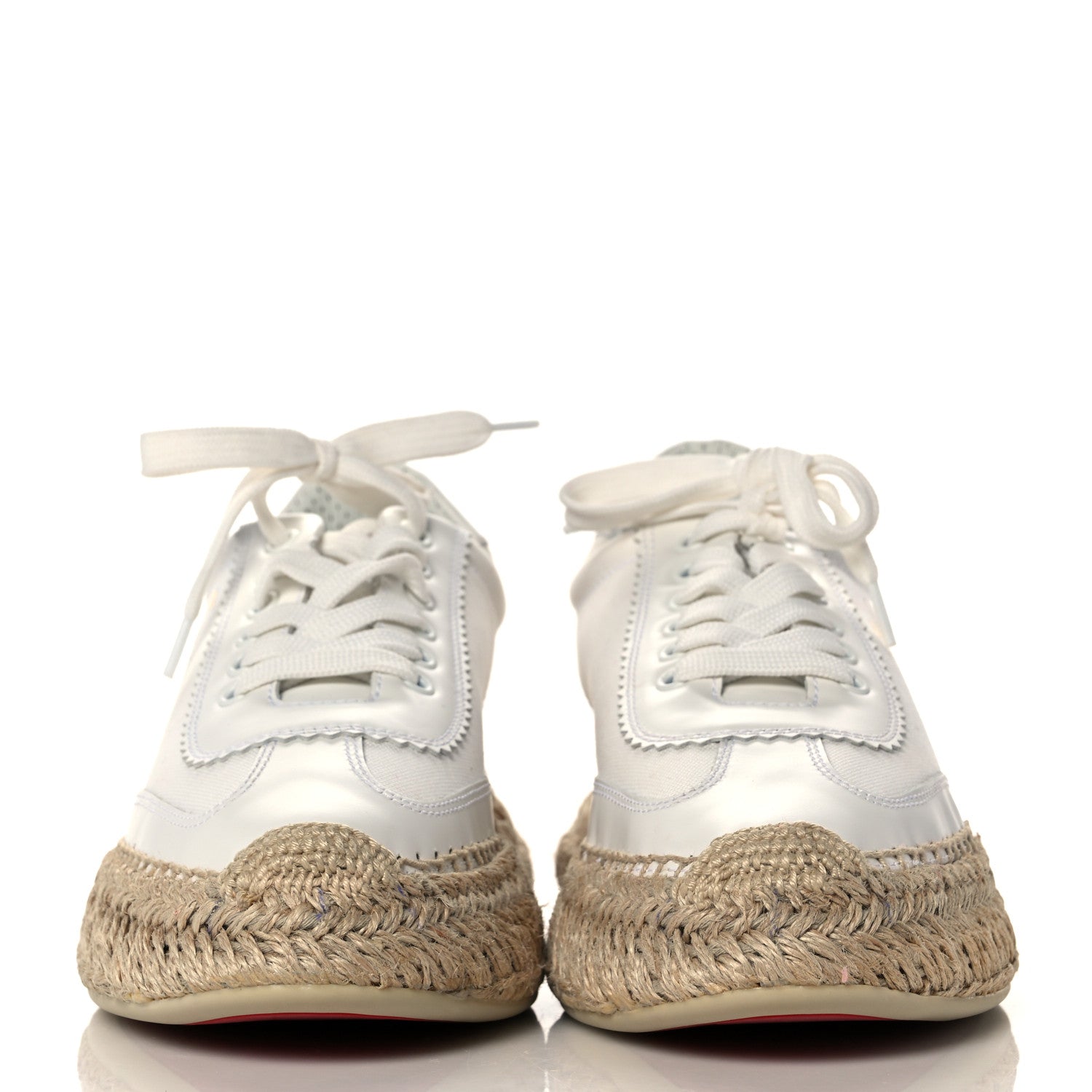 Christian Louboutin Toile Calfskin Espasneak Flat Sneaker 39 Ivory 2 of 9