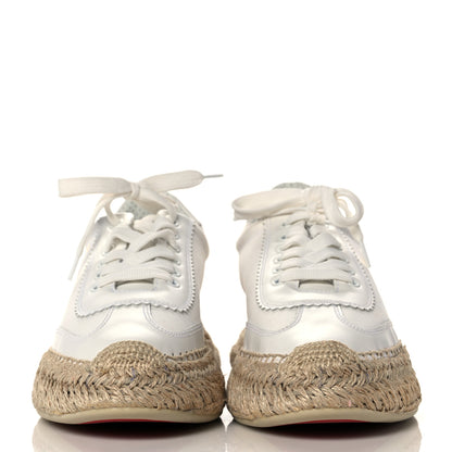 Christian Louboutin Toile Calfskin Espasneak Flat Sneaker 39 Ivory 2 of 9