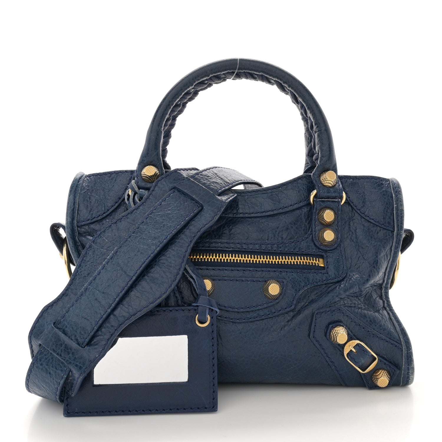 Balenciaga Agneau Giant 12 Gold Hardware Mini City Bleu Mineral 3 of 14