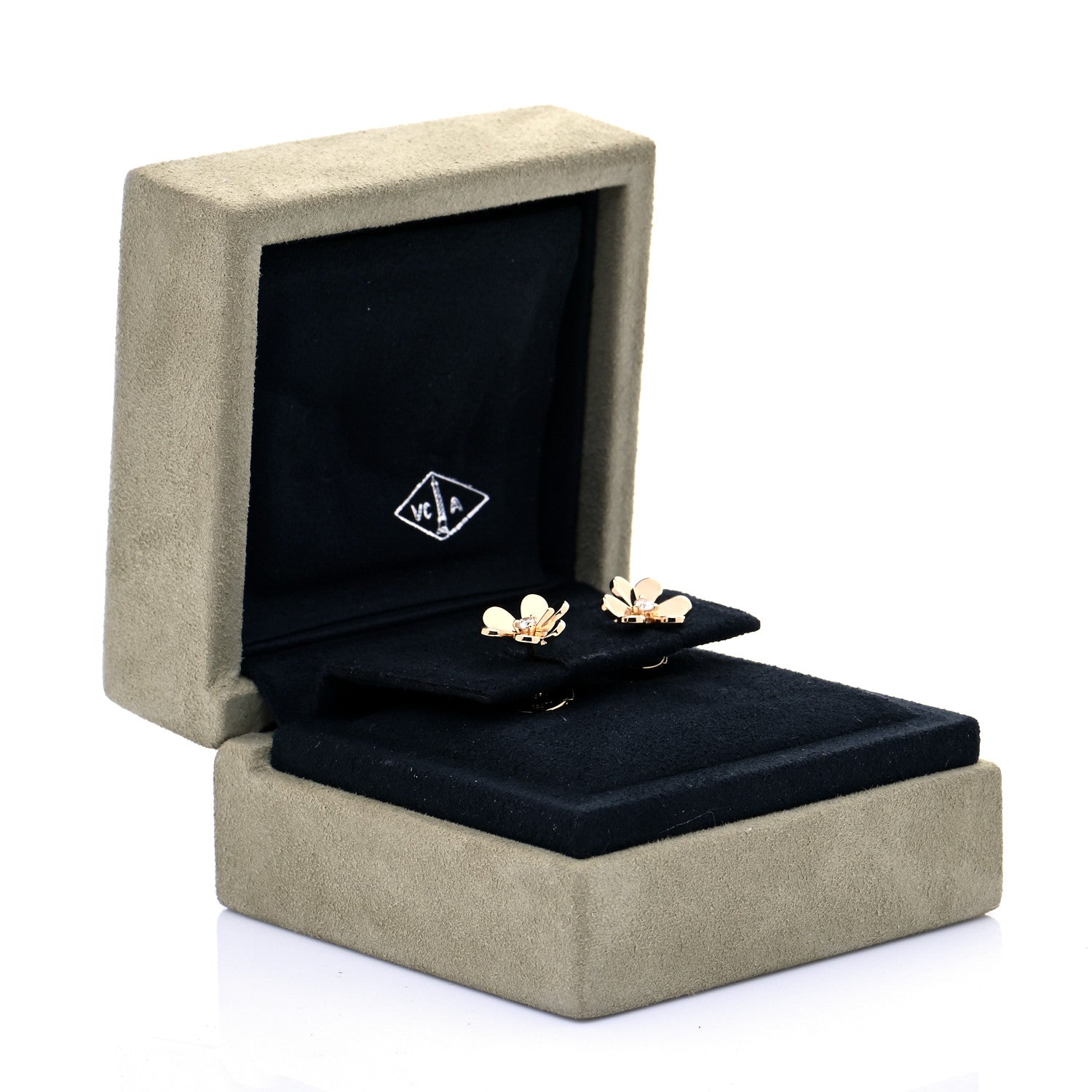 Van Cleef & Arpels 18K Yellow Gold Diamond Mini Frivole Earrings 8 of 8