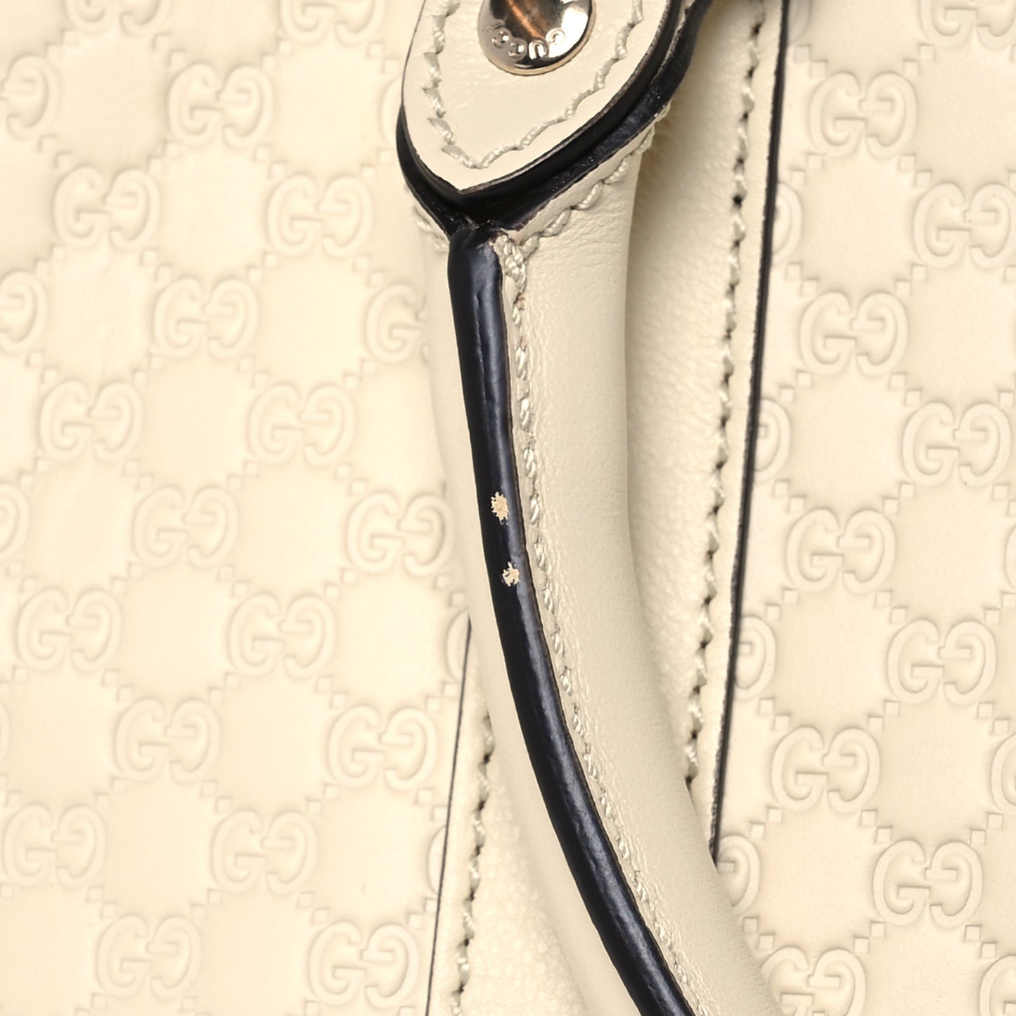 Soft Microguccissima Medium Dome Bag Ivoire