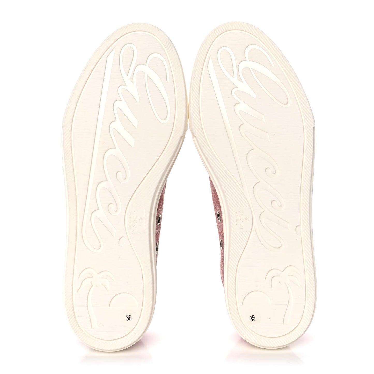 GG Monogram Calfskin Womens Low Top Sneakers 36 Pink Soft Pink