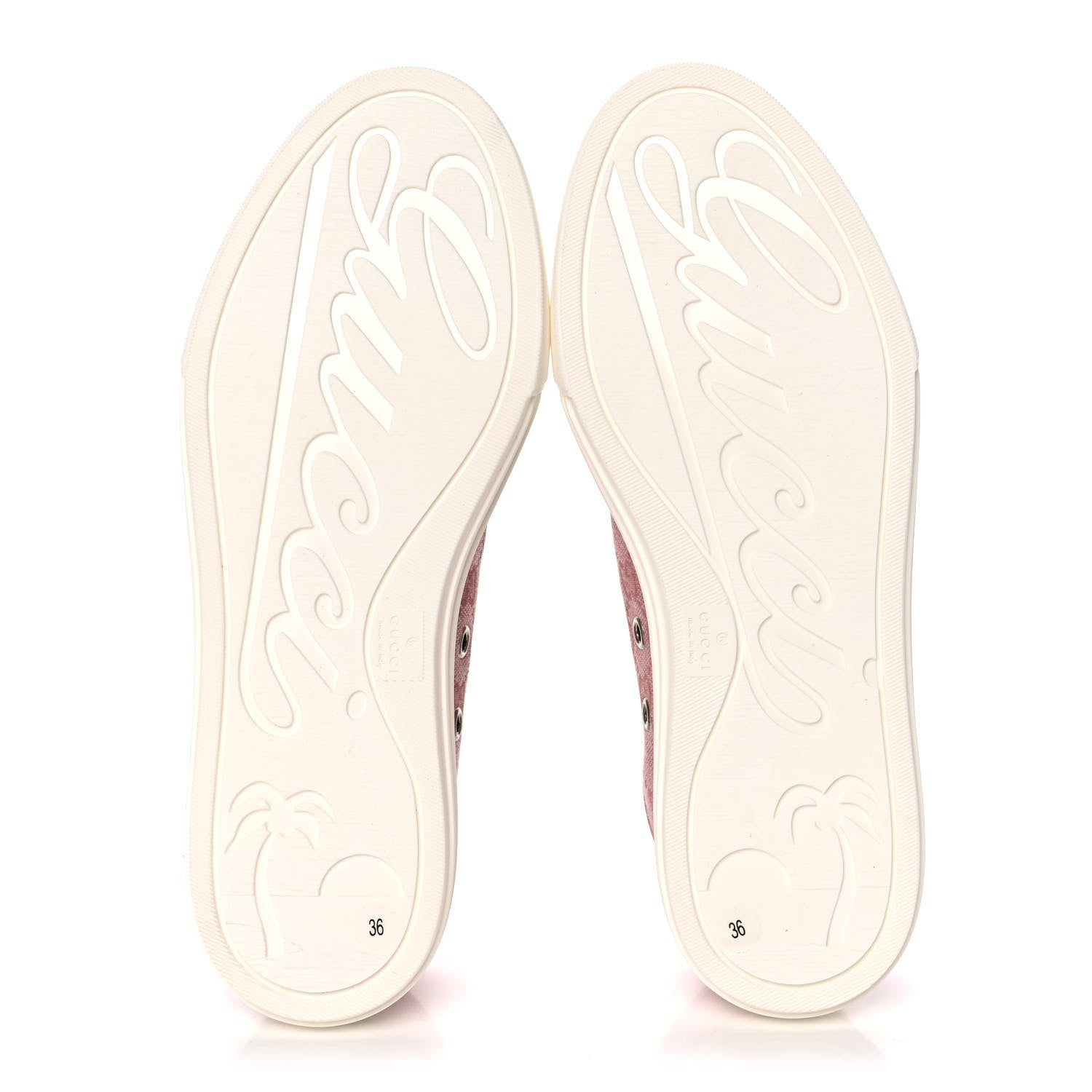 Gucci GG Monogram Calfskin Womens Low Top Sneakers 36 Pink Soft Pink 5 of 10