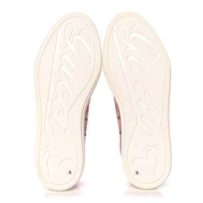 Gucci GG Monogram Calfskin Womens Low Top Sneakers 36 Pink Soft Pink 5 of 10