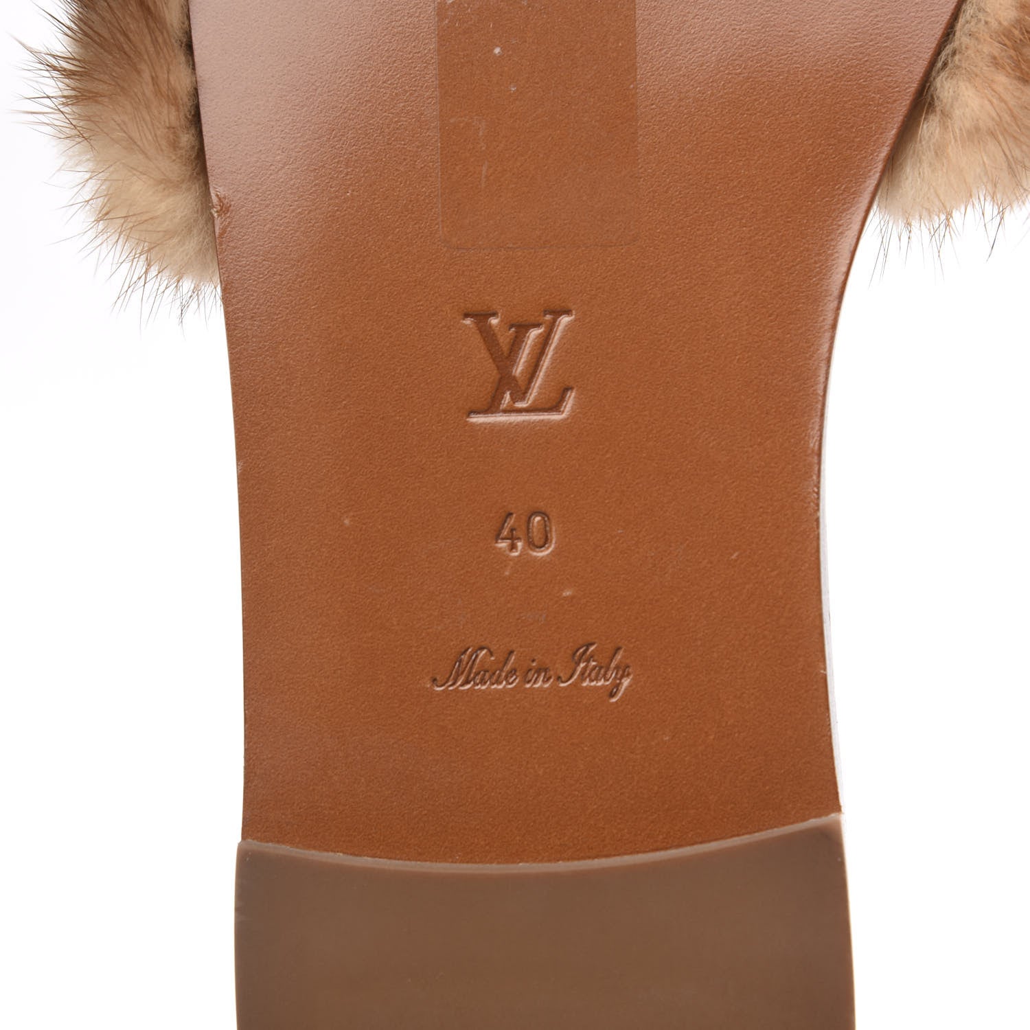 Louis Vuitton Mink Fur Lock It Flat Mule 40 Beige 5 of 7