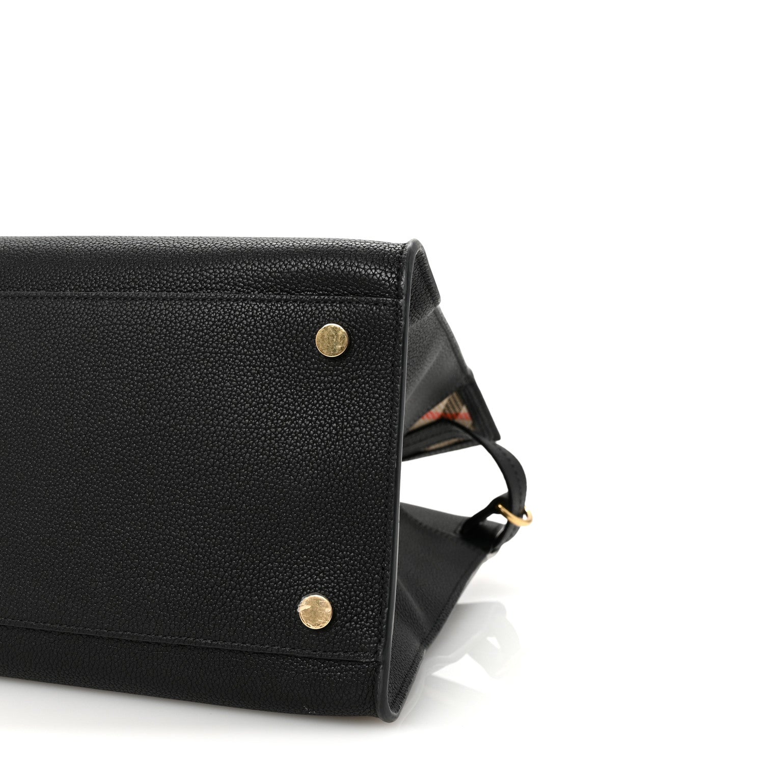 Burberry Grainy Calfskin Nova Check Small Cotswolds Tote Black 9 of 9