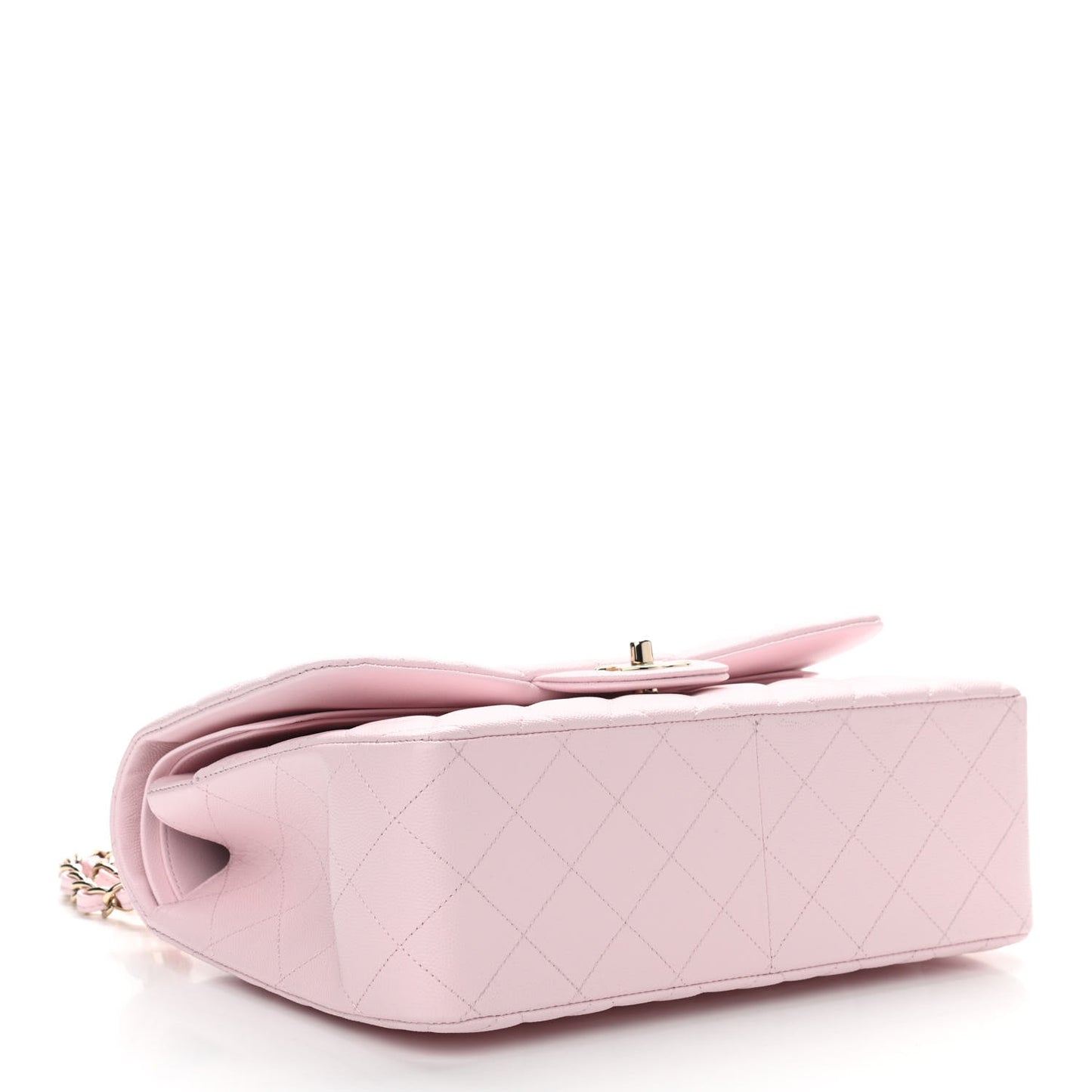 Caviar Quilted Jumbo Double Flap Light Pink