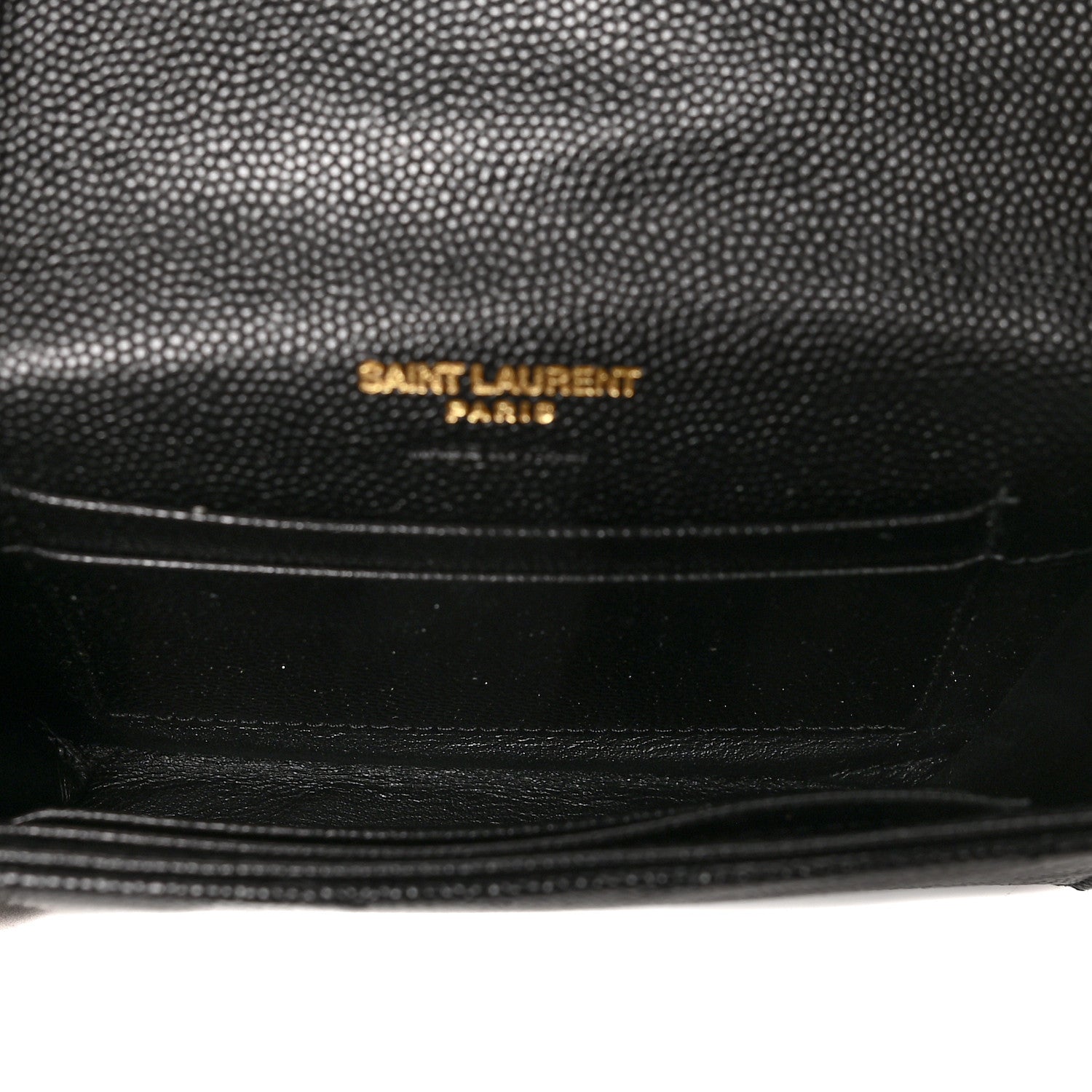 Saint Laurent Grain De Poudre Matelasse Chevron Small Monogram Envelope Wallet Black 5 of 7