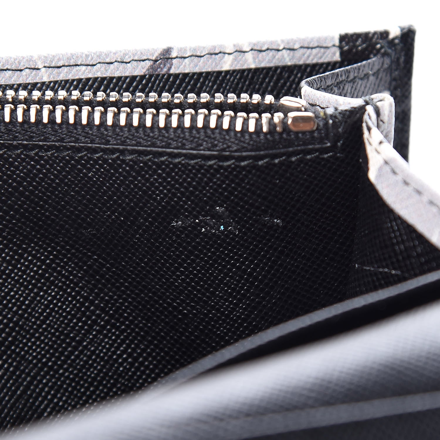 Prada Saffiano Floral Print Continental Flap Wallet Black 8 of 9