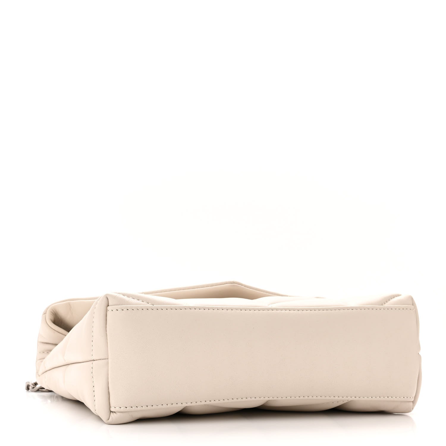 Saint Laurent SAINT LAURENT Lambskin Quilted Toy Loulou Puffer Monogram Chain Satchel Crema Soft 4 of 11