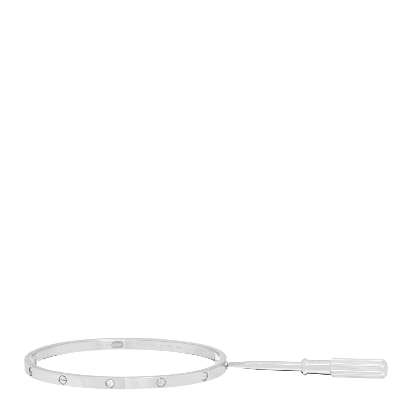 18K White Gold 6 Diamond Small LOVE Bracelet 18