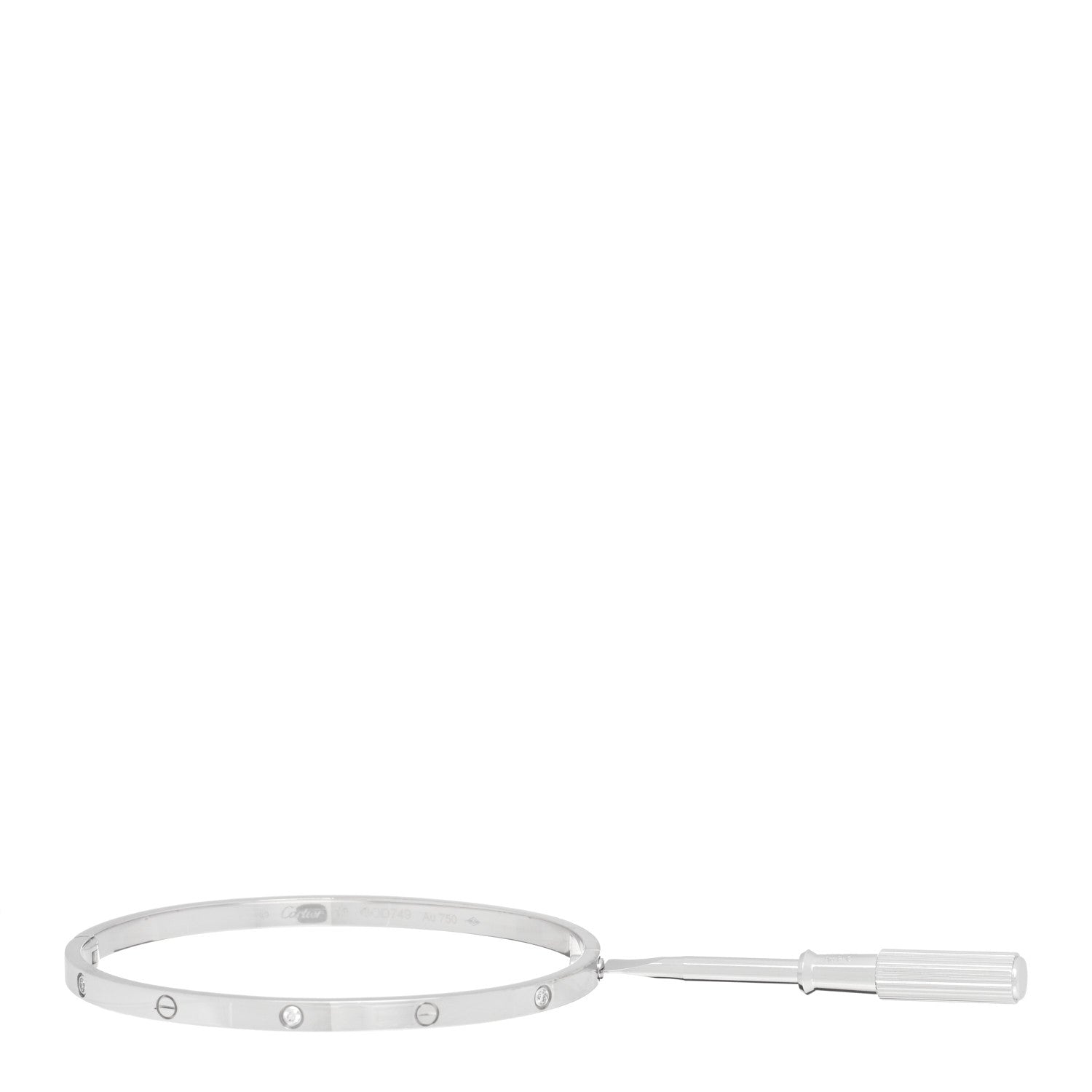 Cartier 18K White Gold 6 Diamond Small LOVE Bracelet 18 4 of 5