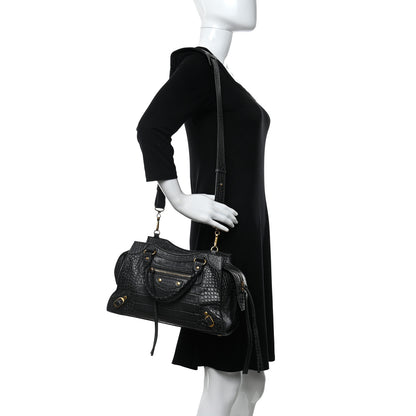 Balenciaga Extra Supple Calfskin Crocodile Embossed Neo Classic Gold Hardware S City Dark Grey 2 of 10