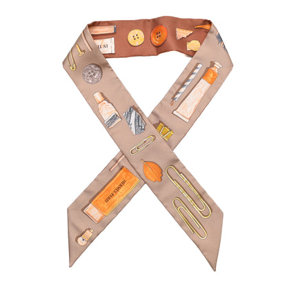 Hermes Silk In The Pocket Twilly Beige Orange Sable 1 of 6