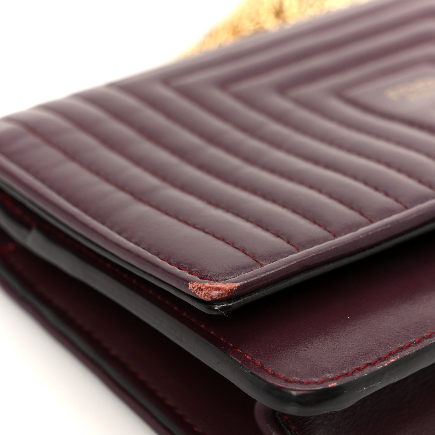 Fendi Shiny Nappa Trapuntata Dotcom Tube Wallet On Chain Bordeaux 13 of 13